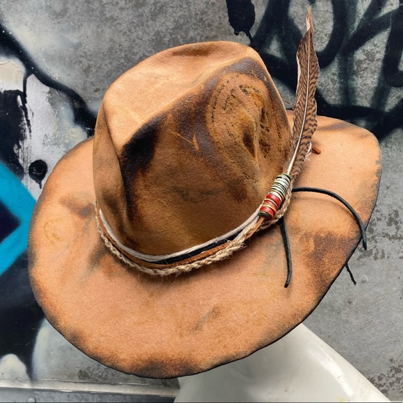 SOLD Funky Distressed Festival Hat - Picture 3 of 13